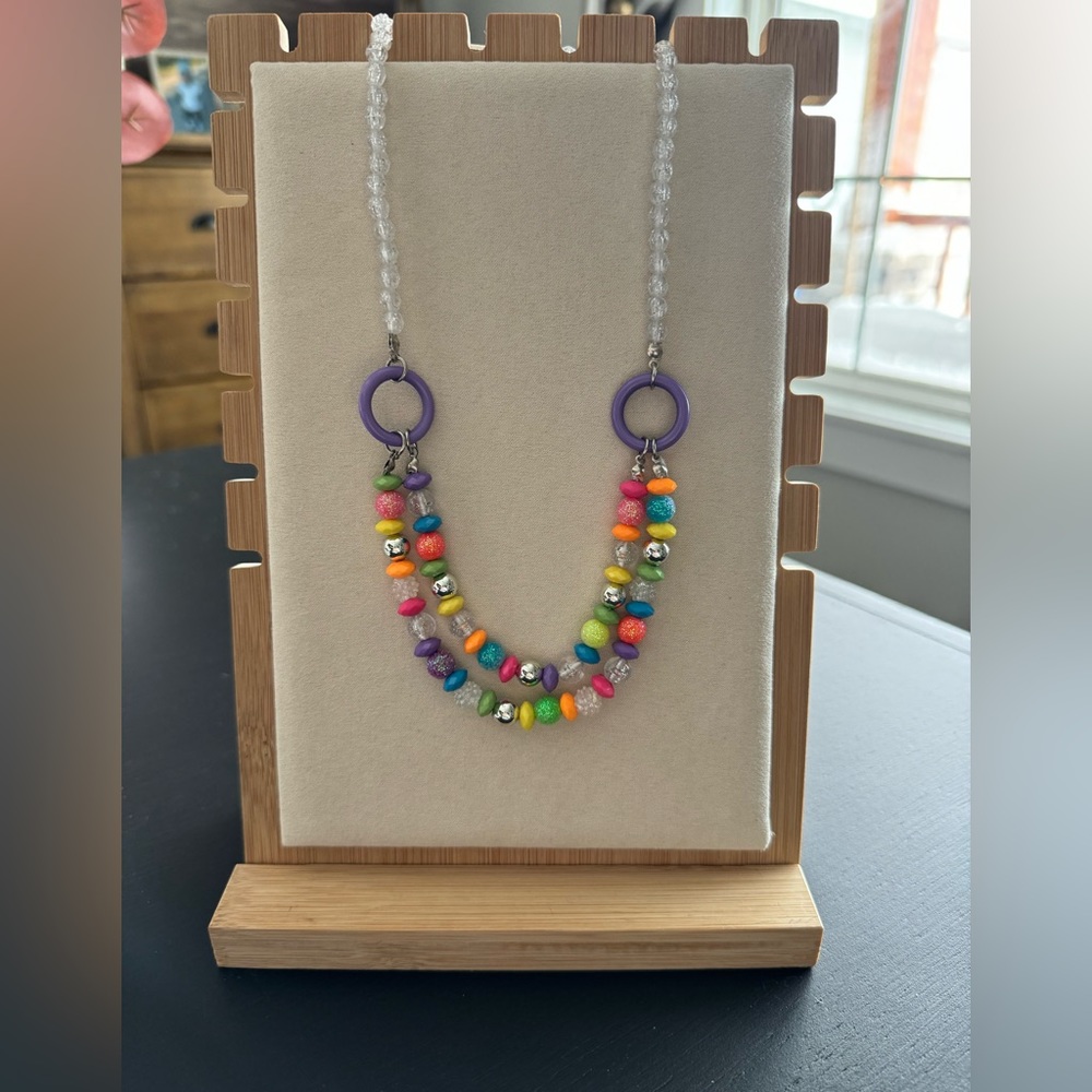 Little Girls Fun Stretchy Necklace, Multi-Color, Bright, Candy Necklaces